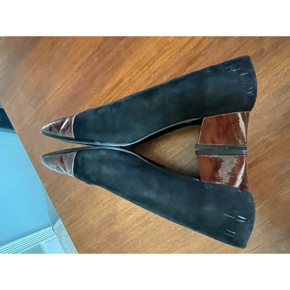Etienne Aigner Pumps Dress Shoes Size 7.5  Two Toned Black & Brown - Picture 5 of 14